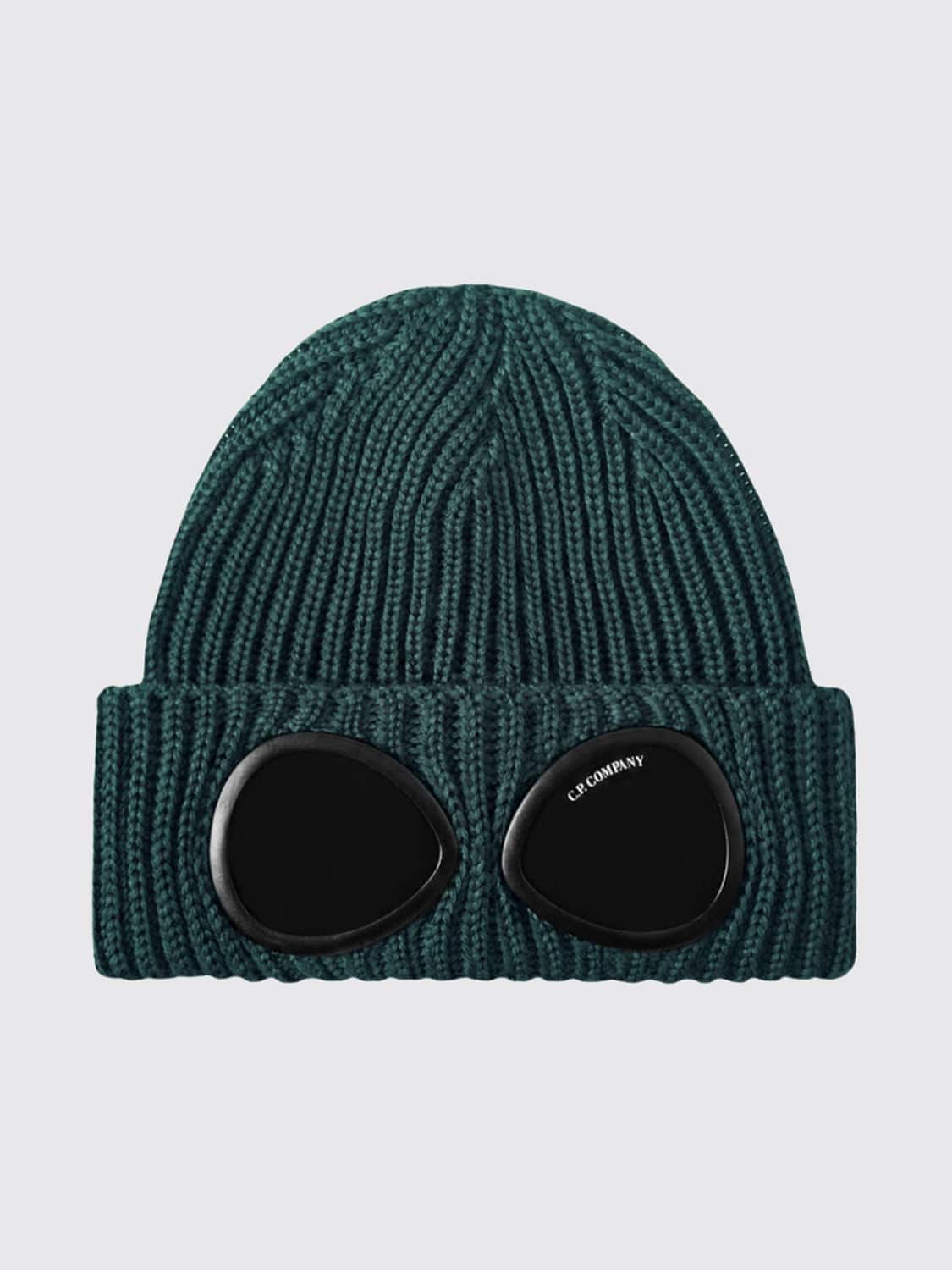 C.P. COMPANY HAT: Ribbed Wool Goggle Beanie C.P. Company with Turn-Up Cuff, Pink - Img 1