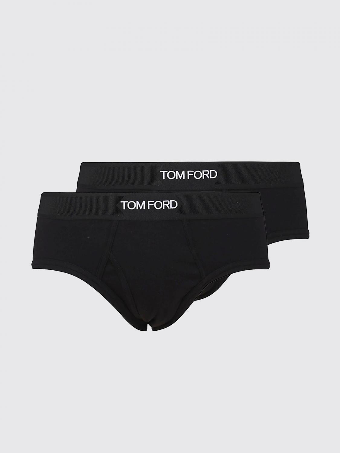 TOM FORD INTIMO: Set di due slip Tom Ford in cotone stretch con fascia logata, Nero 1 - Img 1
