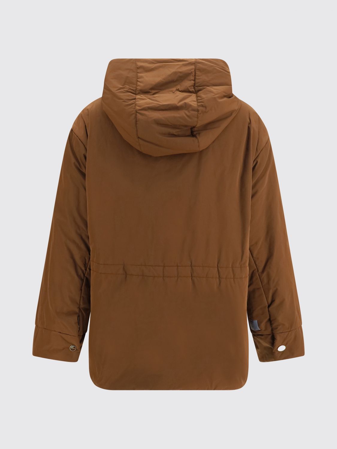 MAX MARA THE CUBE CAPPOTTO: Parka corto Max Mara The Cube in tessuto tecnico con cappuccio e coulisse, Miele - Img 3