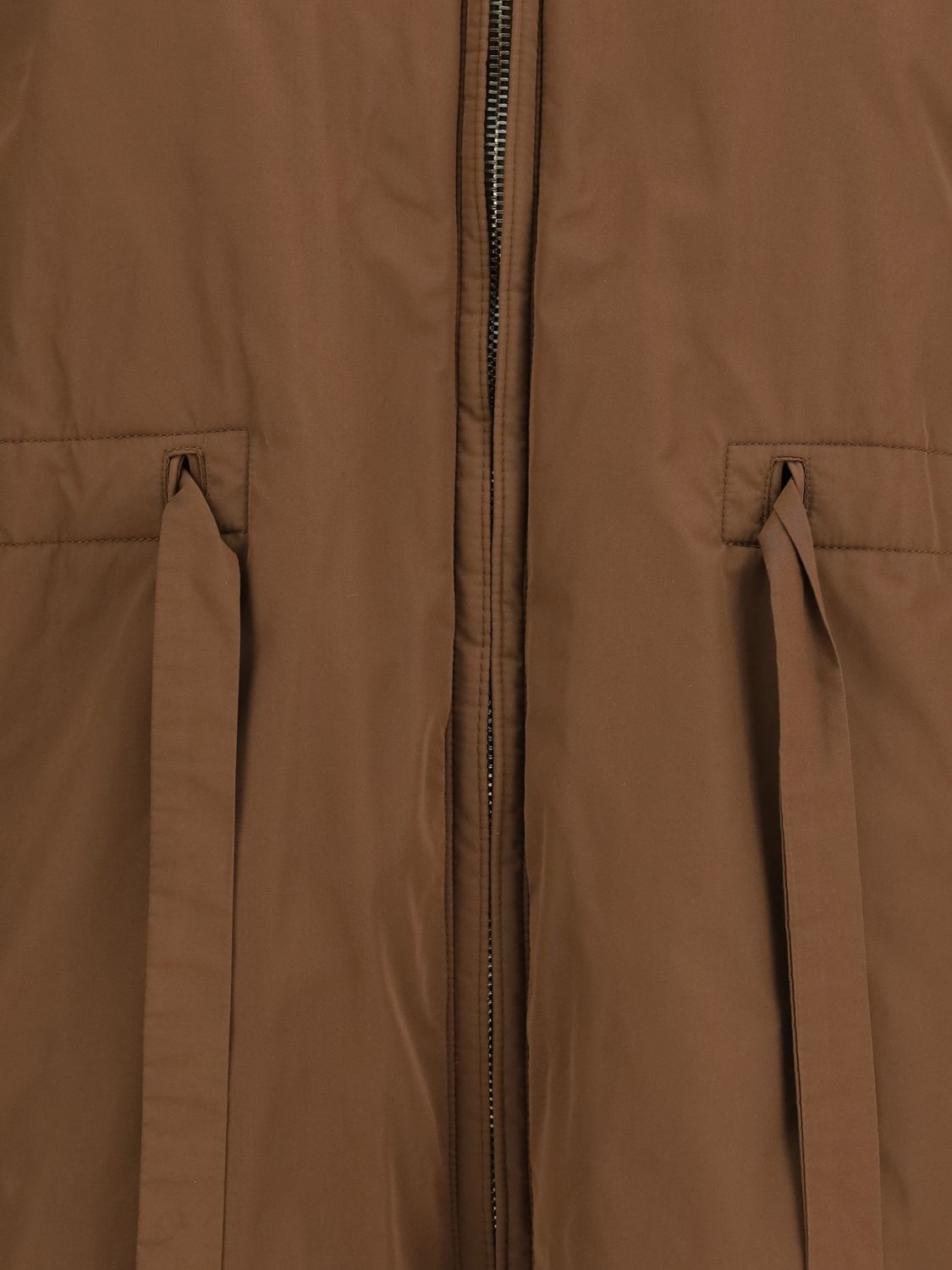 MAX MARA THE CUBE CAPPOTTO: Parka corto Max Mara The Cube in tessuto tecnico con cappuccio e coulisse, Miele - Img 4