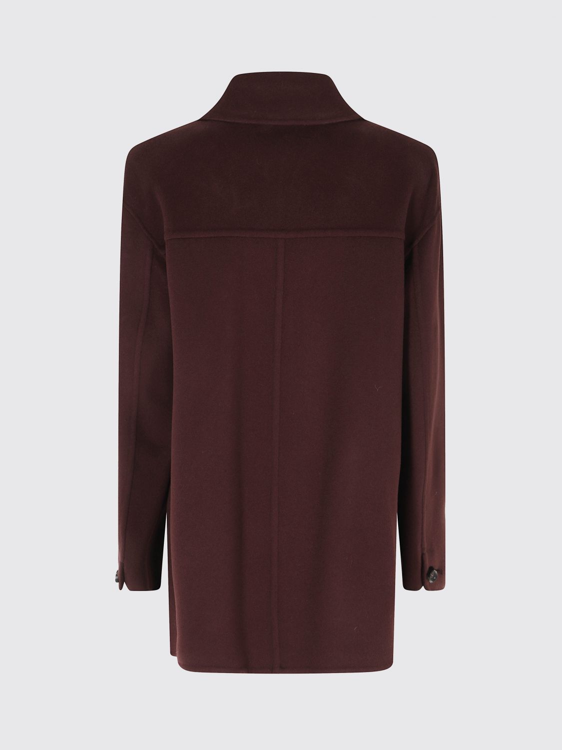 'S MAX MARA MANTEL: Einreihiger Kurzmantel 'S Max Mara aus reiner Schurwolle mit überschnittenen Schultern, Burgunderrot - Img 3