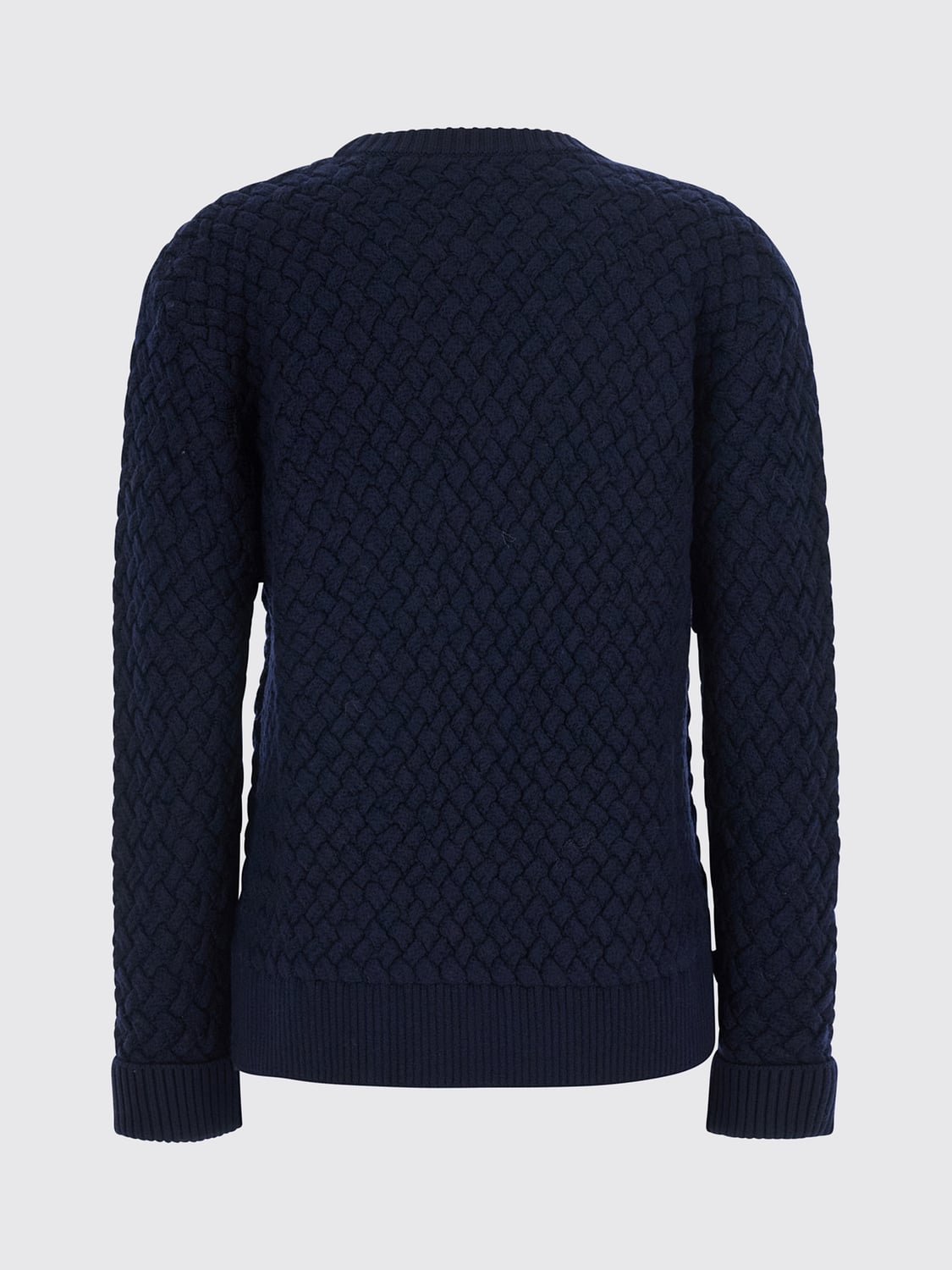 BOTTEGA VENETA PULLOVER: Rundhals-Pullover Bottega Veneta aus 100% Wolle mit Rippbündchen, Blau - Img 2