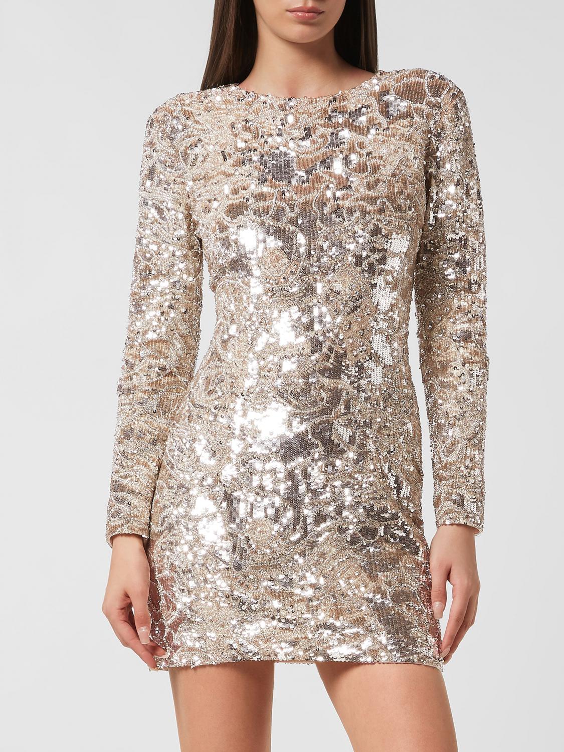 PHILIPP PLEIN ABITO: Abito donna Philipp Plein, Beige - Img 1