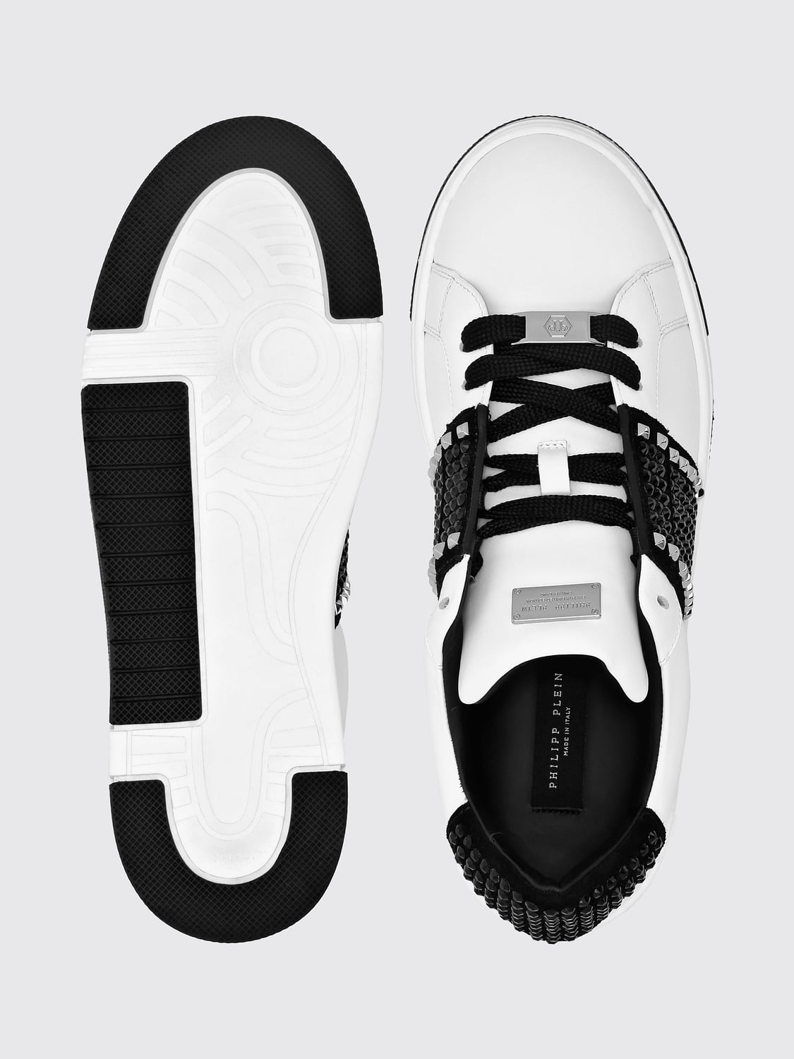 PHILIPP PLEIN SNEAKERS: Sneakers Philipp Plein in pelle con strass , Nero 1 - Img 3