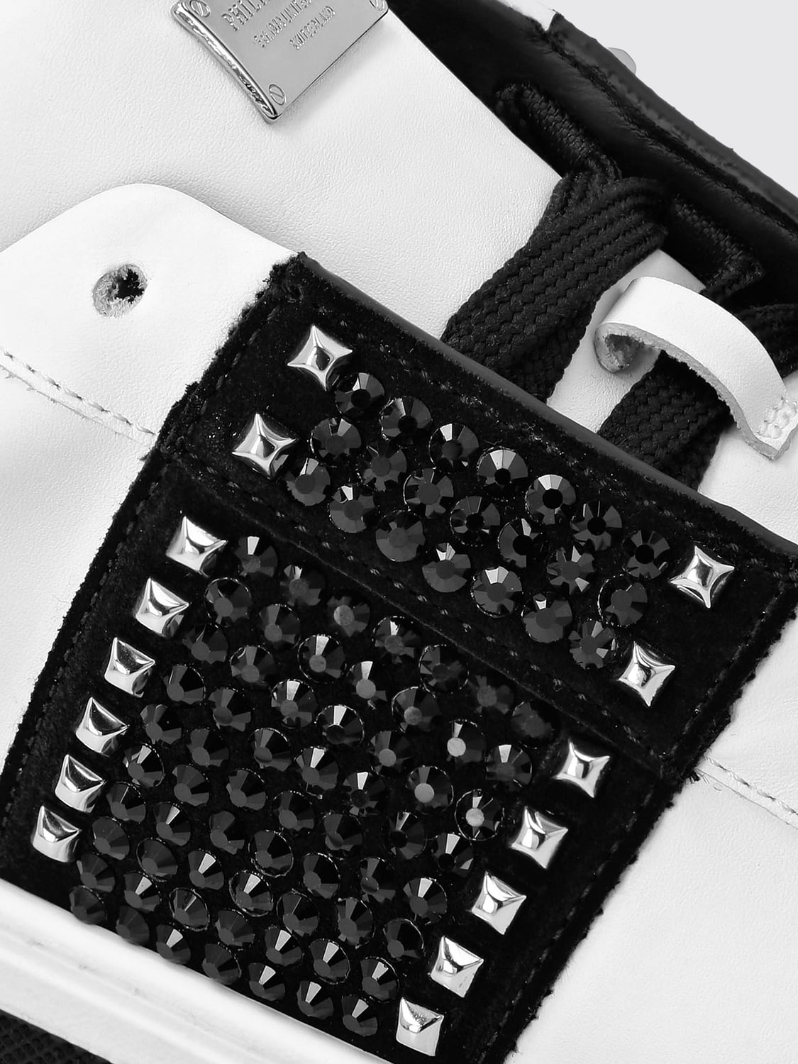 PHILIPP PLEIN SNEAKERS: Sneakers Philipp Plein in pelle con strass , Nero 1 - Img 4