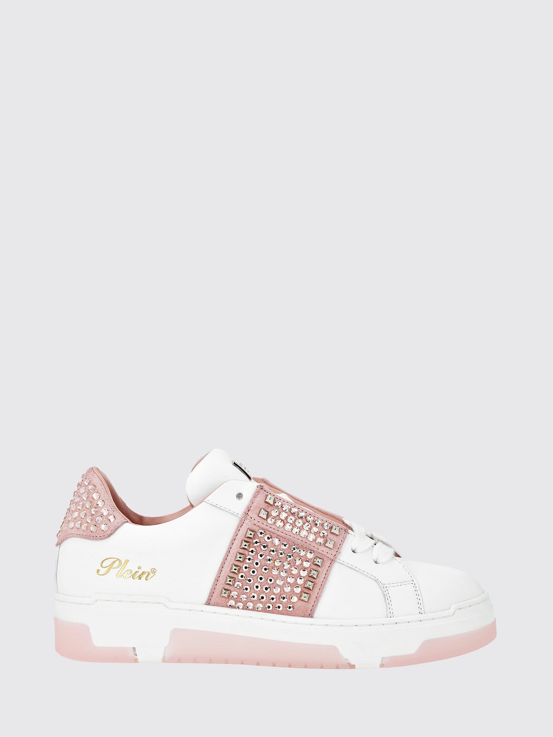 PHILIPP PLEIN SNEAKERS: Sneakers Philipp Plein in pelle con strass , Fuxia - Img 1