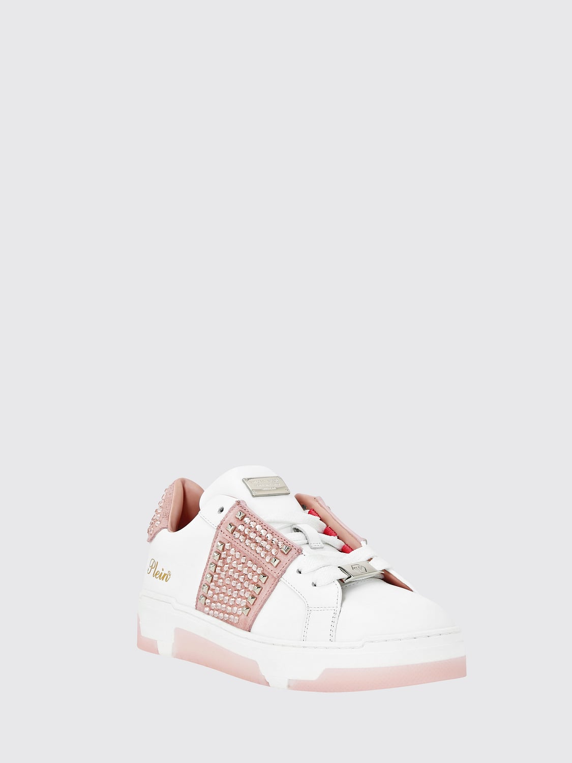 PHILIPP PLEIN SNEAKERS: Sneakers Philipp Plein in pelle con strass , Fuxia - Img 2