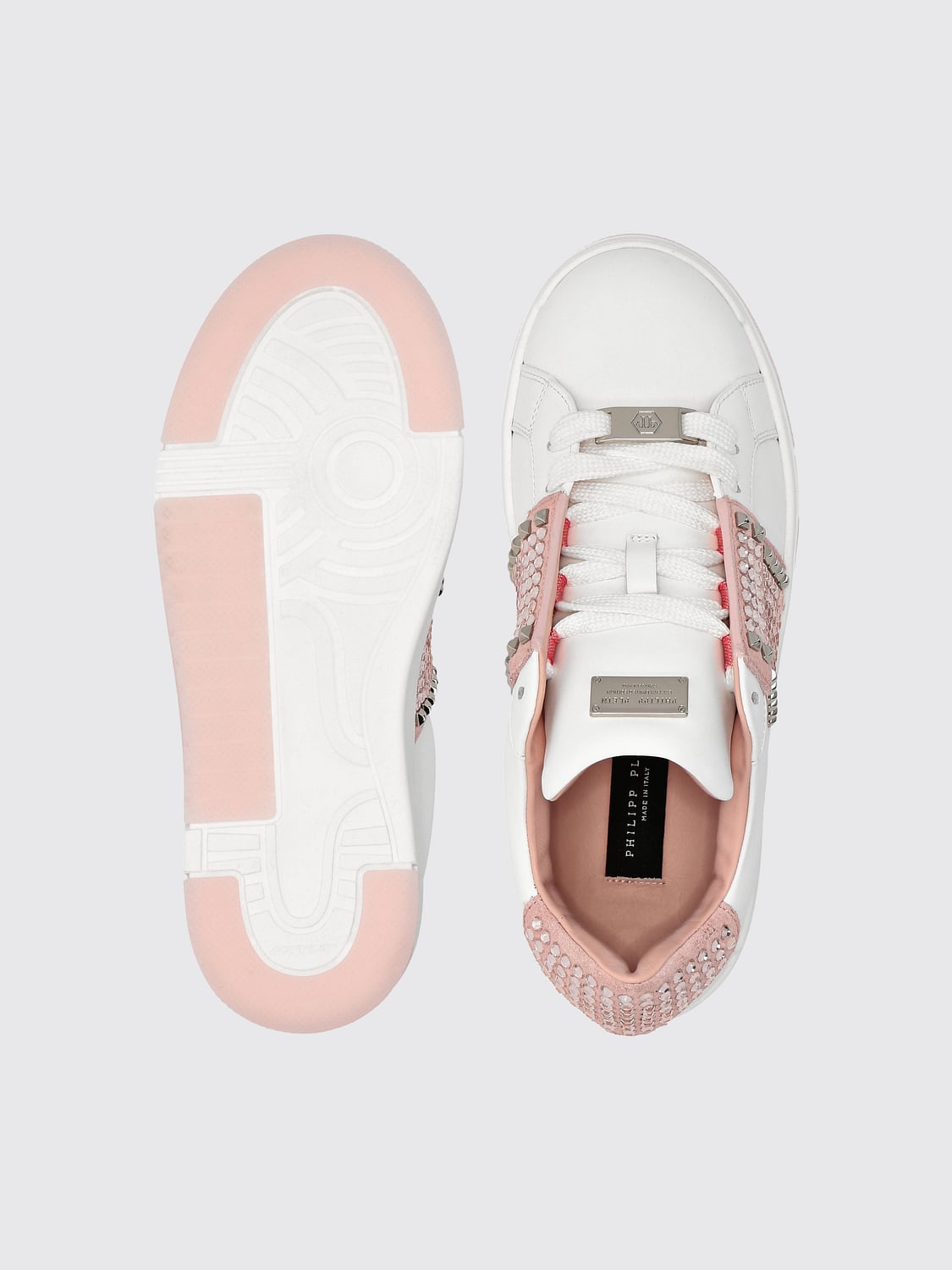 PHILIPP PLEIN SNEAKERS: Sneakers Philipp Plein in pelle con strass , Fuxia - Img 4