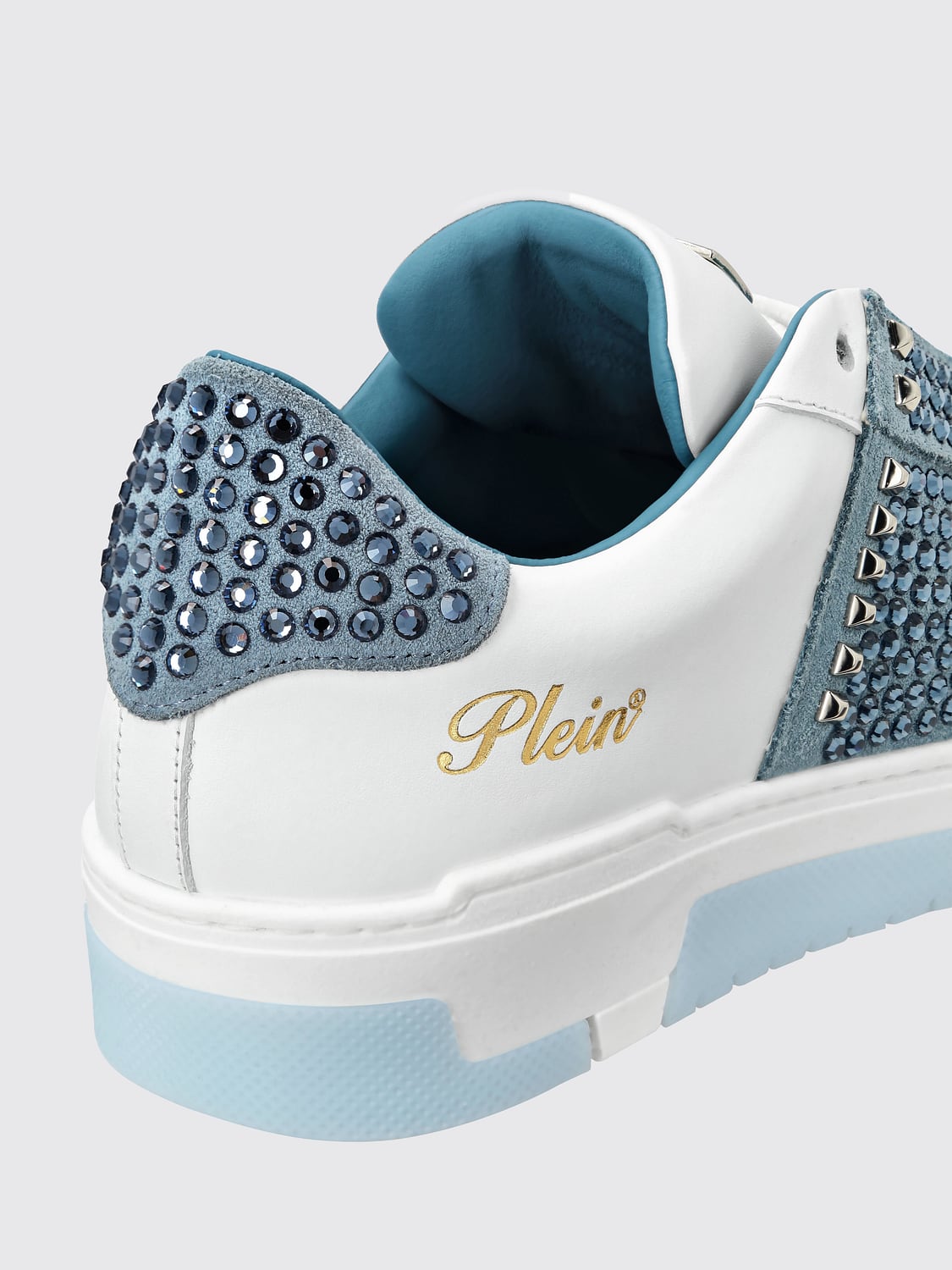PHILIPP PLEIN SNEAKERS: Sneakers Philipp Plein in pelle con strass , Turchese - Img 3