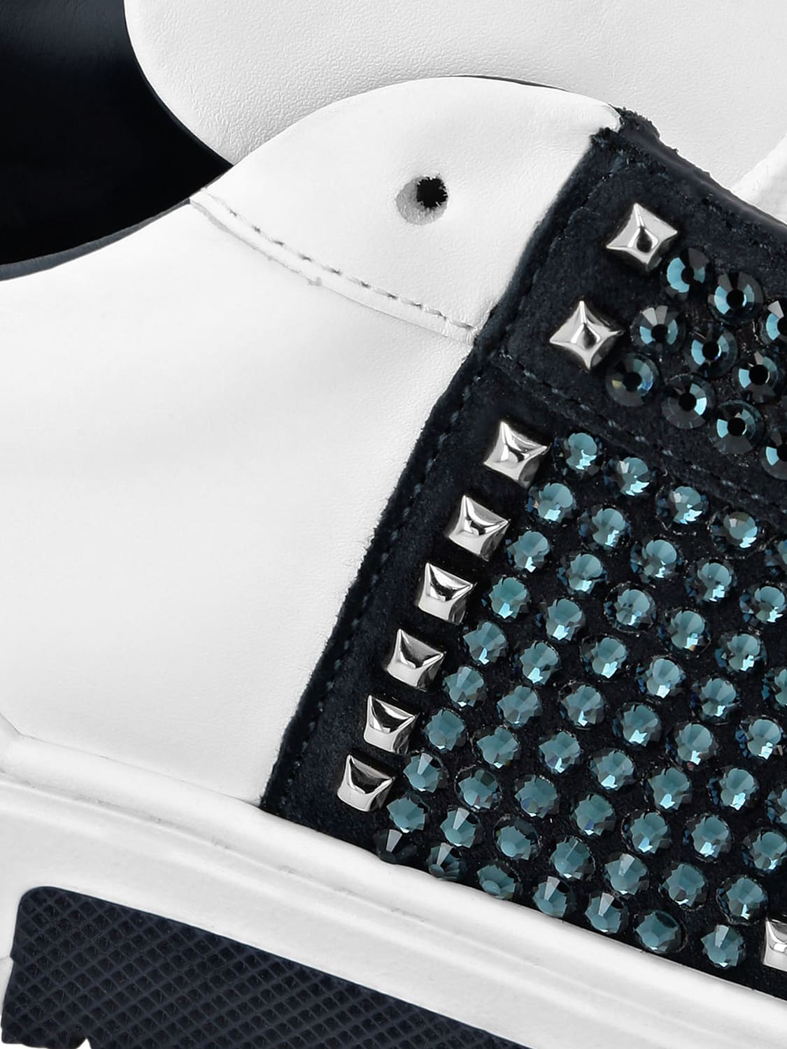 PHILIPP PLEIN SNEAKERS: Sneakers Philipp Plein in pelle con strass , Blue - Img 4