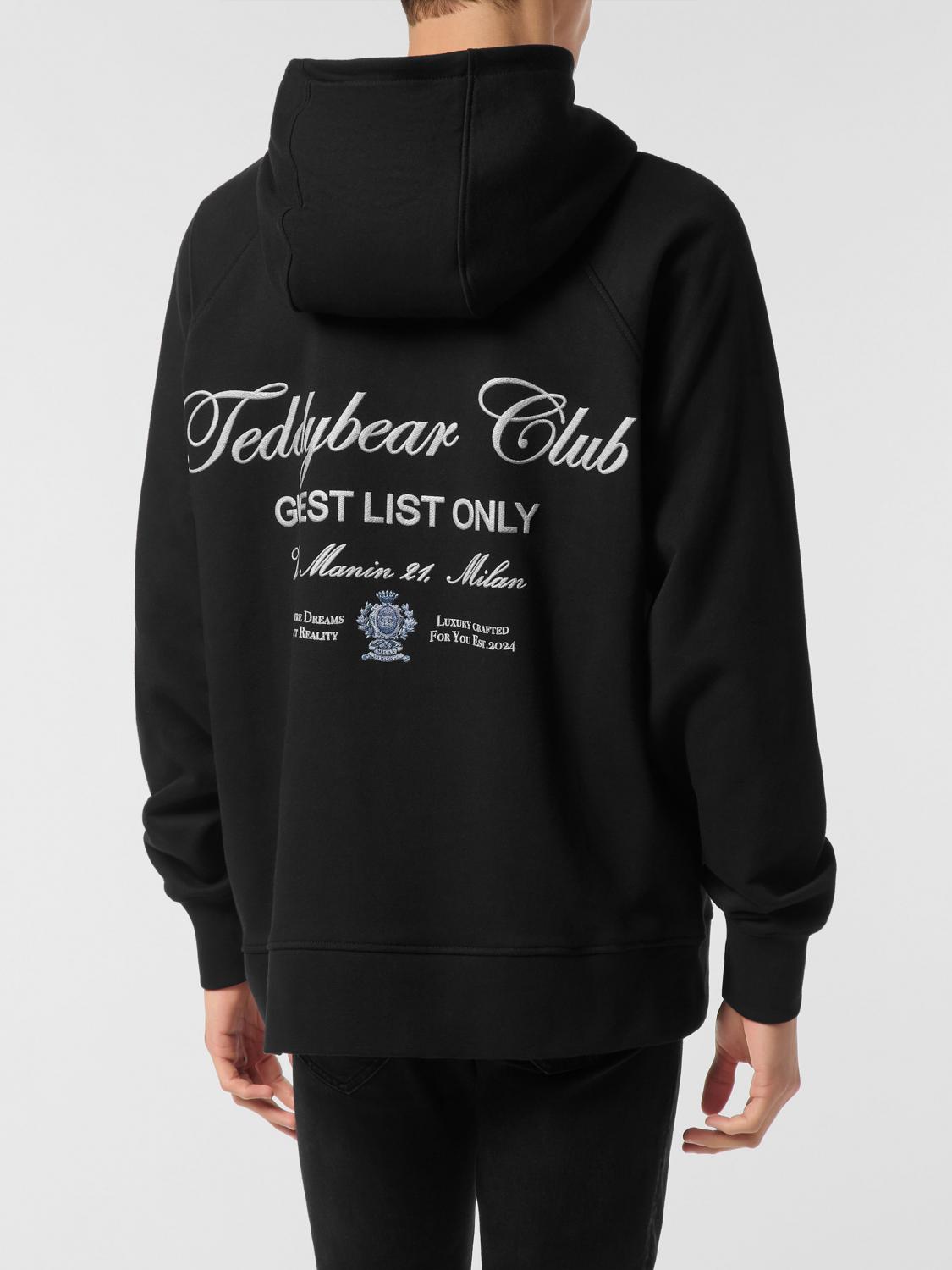 PHILIPP PLEIN SWEATSHIRT: Sweat-shirt à capuche Philipp Plein en coton avec imprimé Teddy Bear, Noir - Img 2