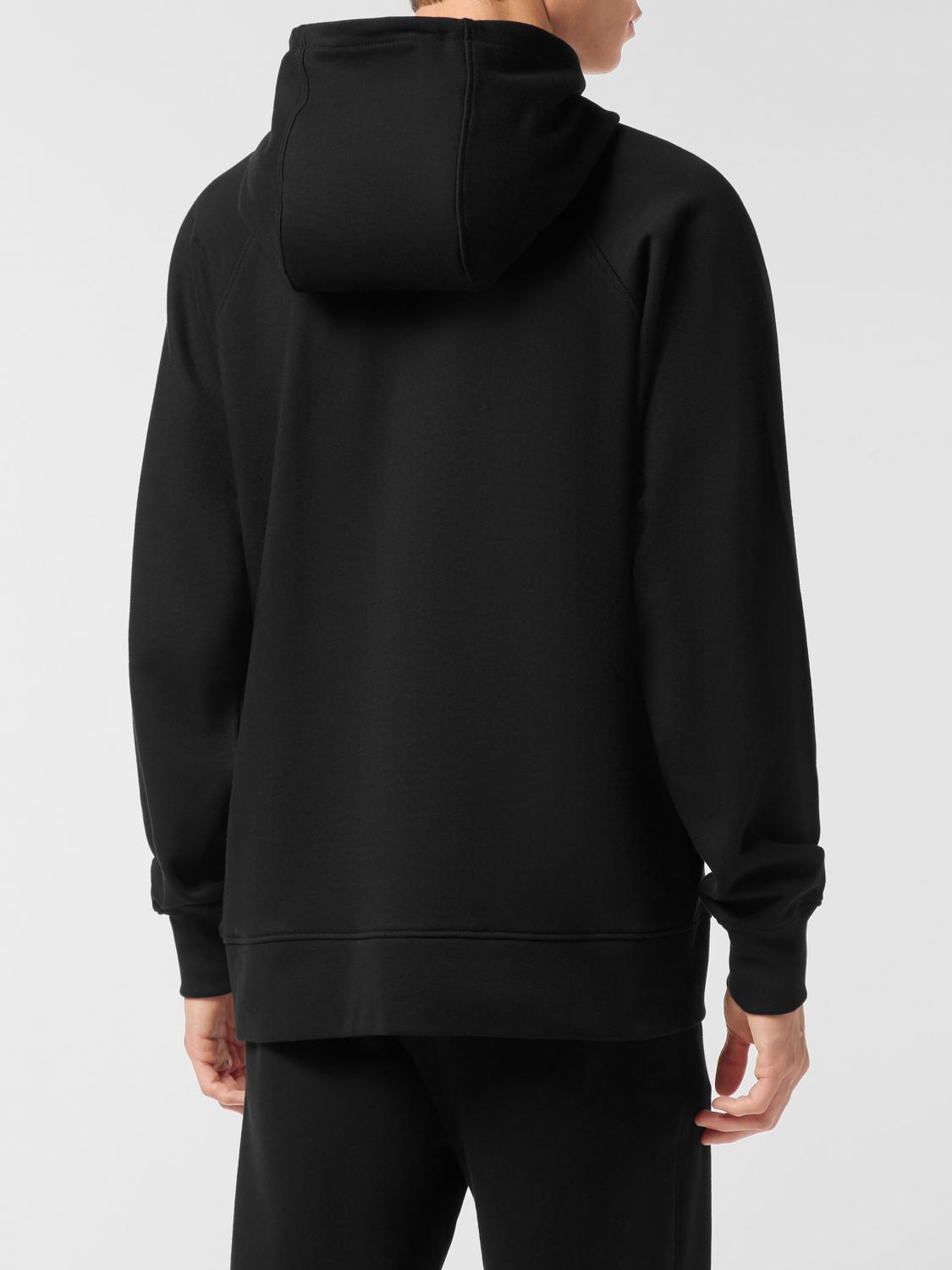PHILIPP PLEIN SUDADERA: Sudadera con capucha Philipp Plein de jersey con logo a contraste, Negro - Img 2