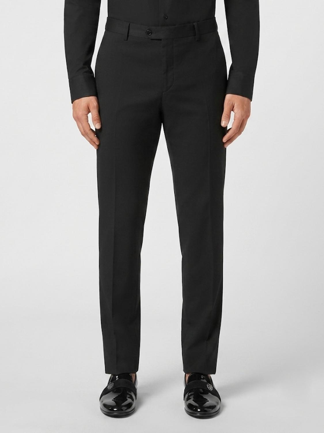 PHILIPP PLEIN PANTALONES: Pantalón de sastre Philipp Plein de algodón elástico corte slim con logo trasero, Negro - Img 1