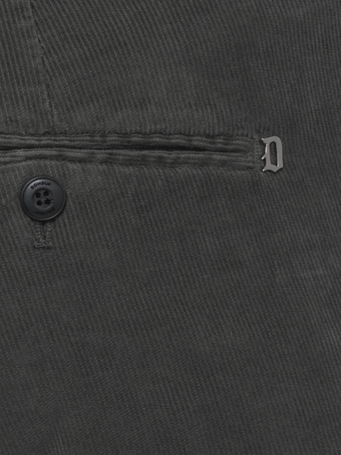 DONDUP PANTALONI: Pantaloni chino Gaubert Dondup slim fit in velluto a coste, Verde - Img 3