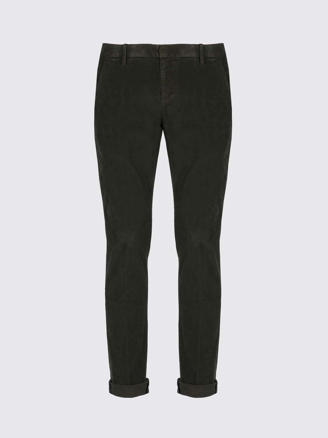 DONDUP PANTALONI: Pantaloni chino Gaubert Dondup slim fit in velluto a coste, Verde - Img 4