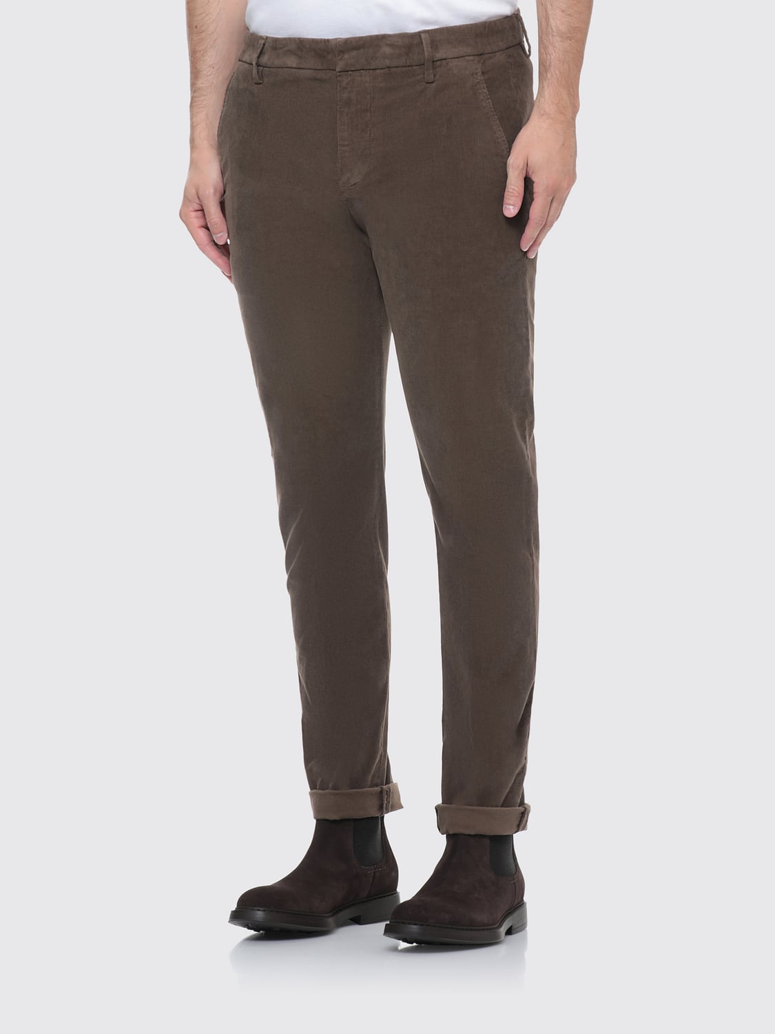 DONDUP PANTALONES: Pantalones chinos Gaubert Dondup slim fit de pana, Arena - Img 1