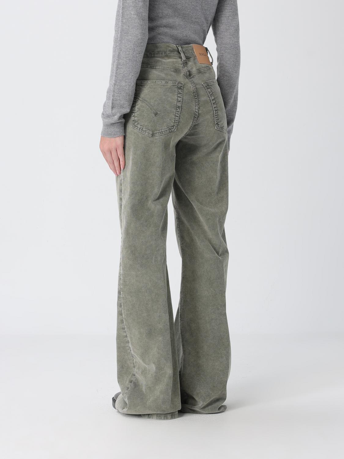 DONDUP JEANS: Ausgestellte Cordjeans von Dondup in Grün mit mittlerer Taille, Waldgrün - Img 2