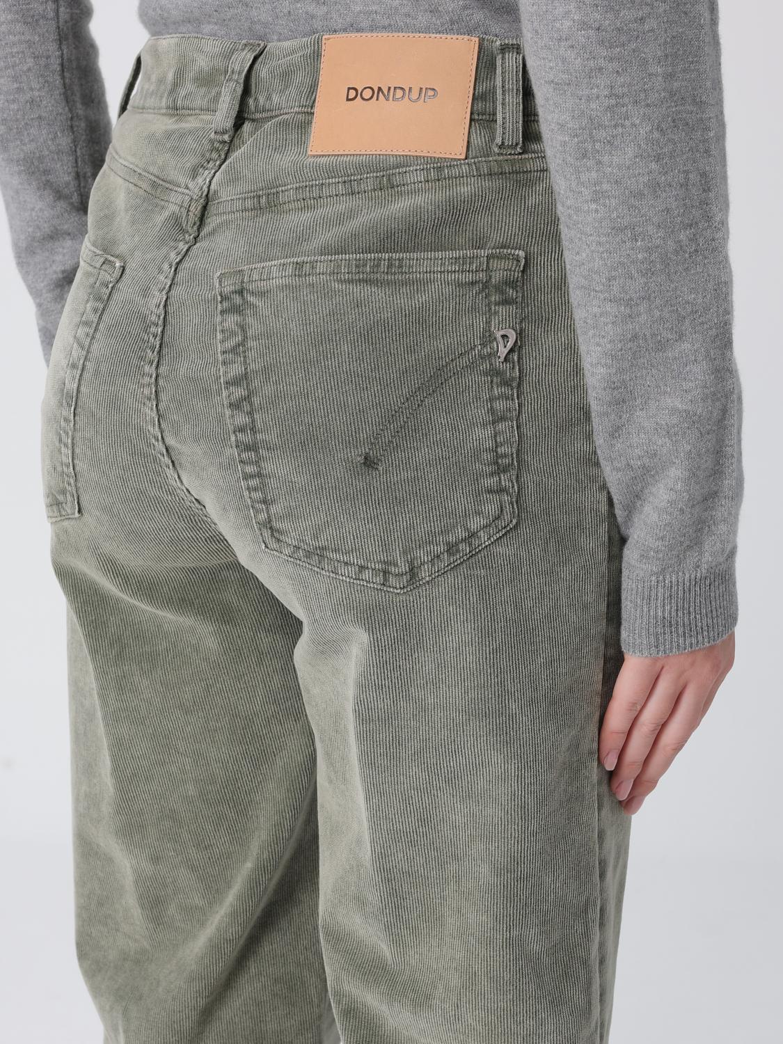 DONDUP JEANS: Ausgestellte Cordjeans von Dondup in Grün mit mittlerer Taille, Waldgrün - Img 3