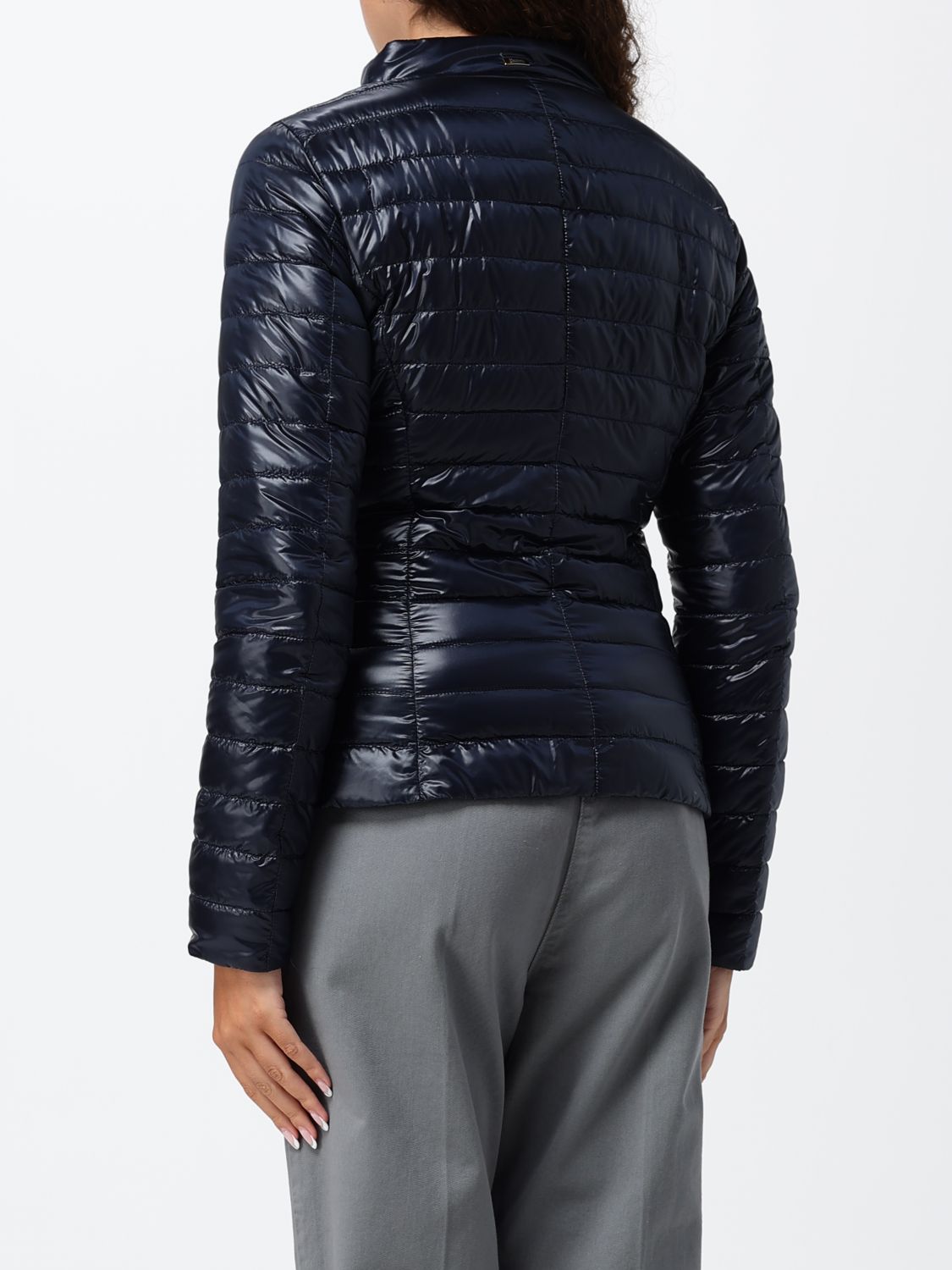 HERNO GIACCA: Piumino corto Elena Herno slim fit in nylon ultraleggero idrorepellente, Blue Navy - Img 2