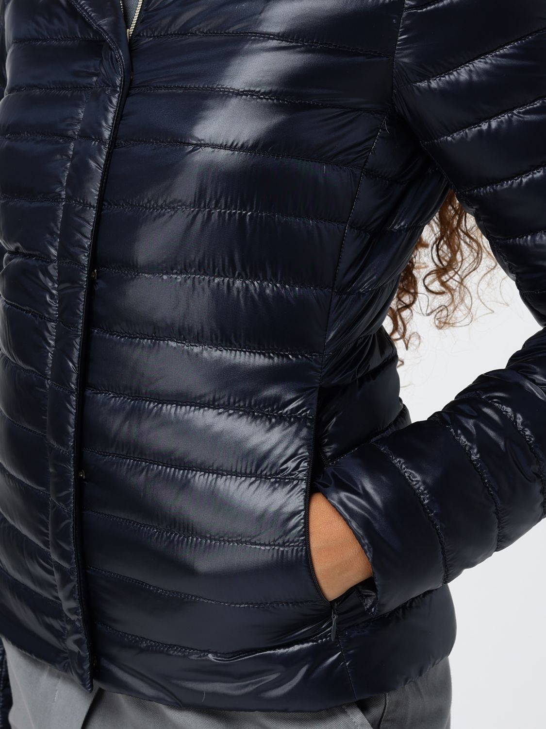HERNO GIACCA: Piumino corto Elena Herno slim fit in nylon ultraleggero idrorepellente, Blue Navy - Img 4