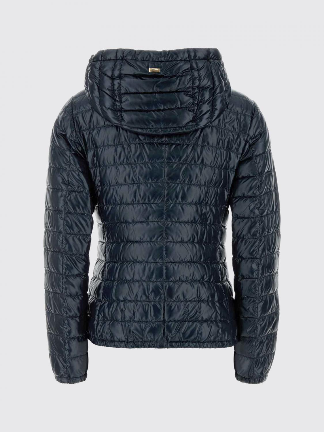 HERNO JACKET: Angela Reversible Herno Cropped Down Jacket in Water-Repellent Nylon with Hood, Blue - Img 3