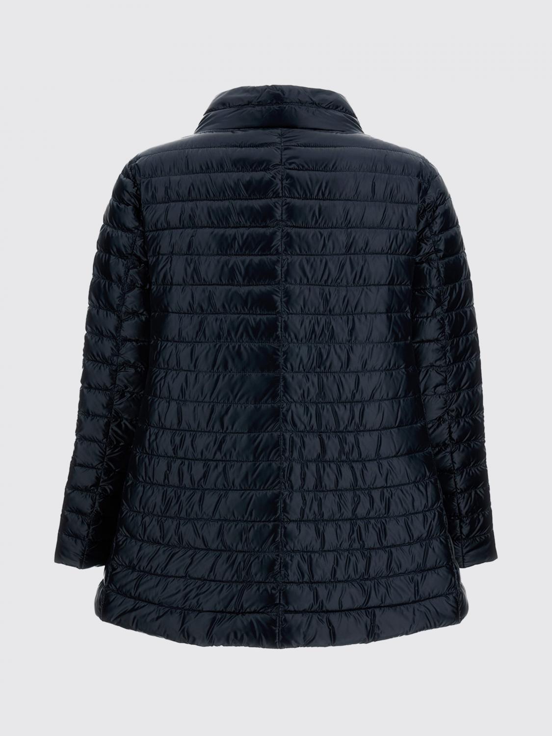 HERNO CHAQUETA: Plumífero corto reversible Herno de nailon ultraligero con relleno de pluma de oca, Azul Oscuro - Img 3