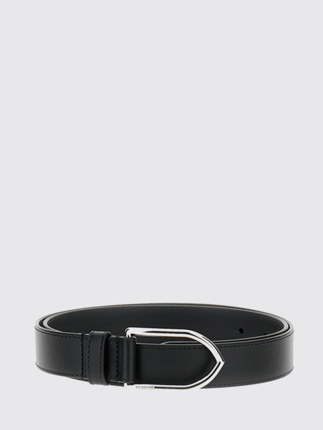 JACQUEMUS 벨트: JACQUEMUS 밤비노 메탈 버클 카프스킨 레더 벨트, 블랙 - Img 1