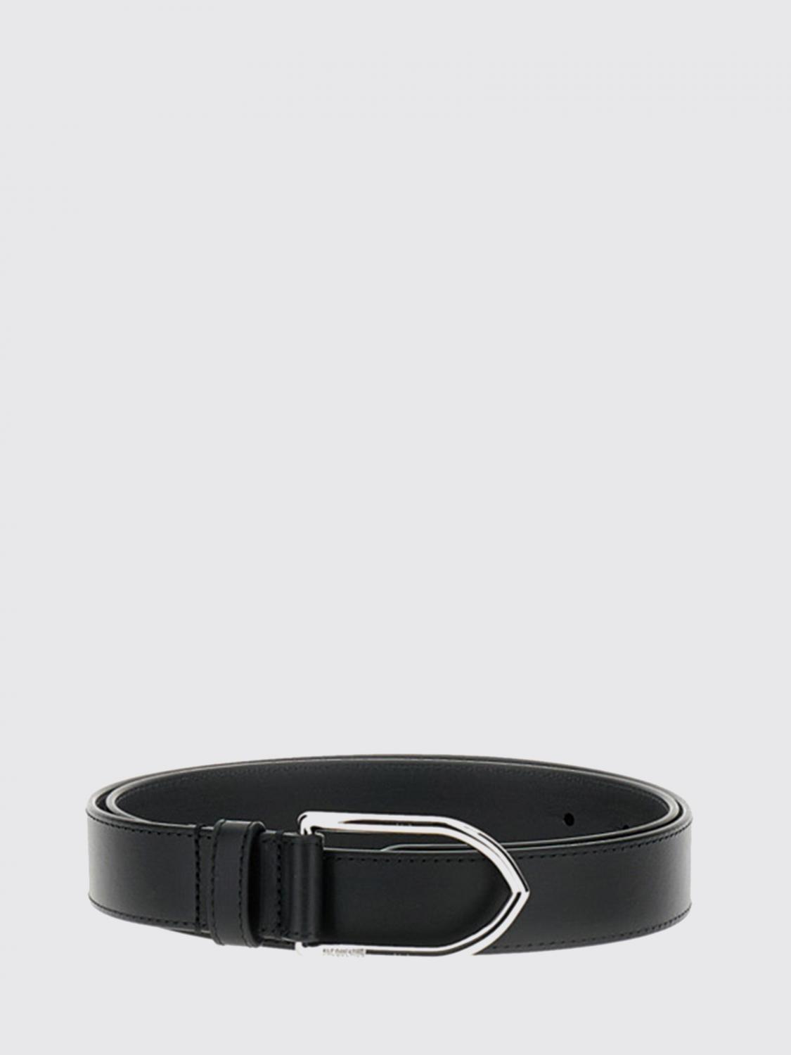 JACQUEMUS 벨트: JACQUEMUS 밤비노 메탈 버클 카프스킨 레더 벨트, 블랙 - Img 2