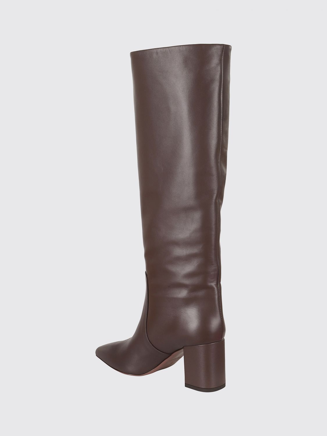 PARIS TEXAS BOTAS: Botas altas de piel Anja Paris Texas con tacón medio, Marrón - Img 3