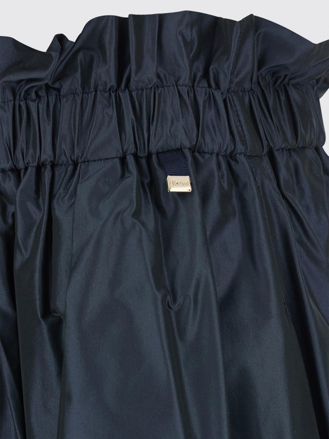 HERNO FALDA: Falda midi evasé Herno de tafetán con talle alto y cintura elástica, Azul Oscuro - Img 4