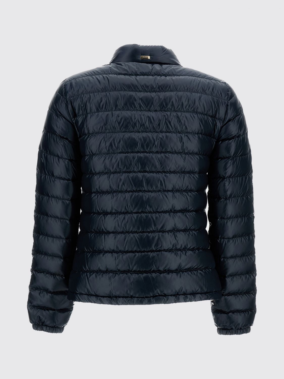 HERNO GIACCA: Piumino corto Herno in nylon ultraleggero con collo biker e zip, Blue - Img 3