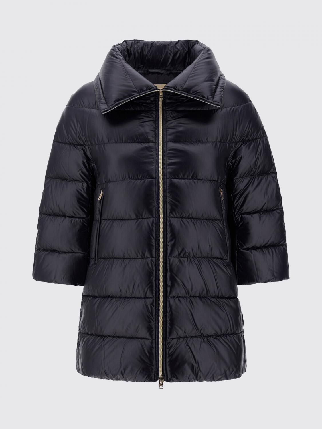 HERNO JACKET: Herno Long Quilted Nylon Puffer Coat with Funnel Neck and Zip Closure, Black - Img 2