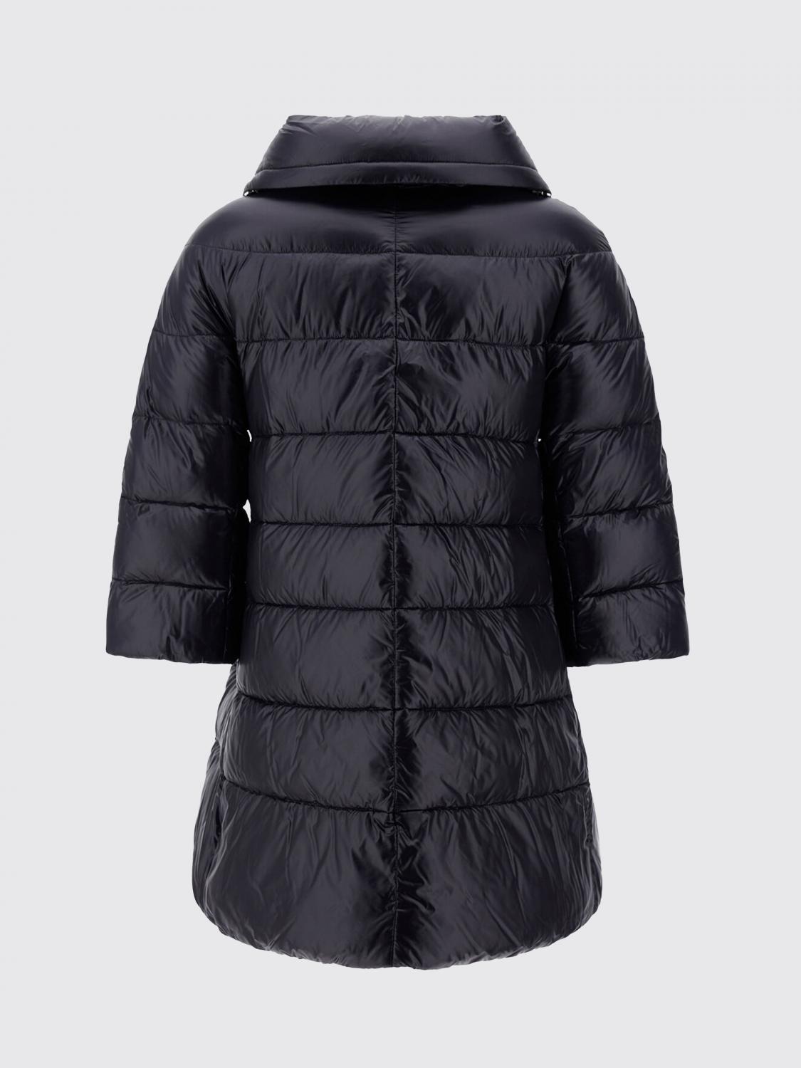 HERNO JACKET: Herno Long Quilted Nylon Puffer Coat with Funnel Neck and Zip Closure, Black - Img 3