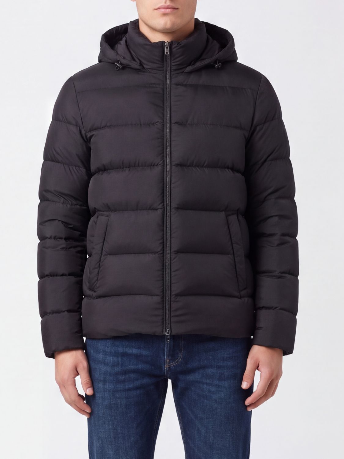 HERNO JACKET: Hooded Water-Repellent Quilted Nylon Down Jacket Herno, Charcoal - Img 1
