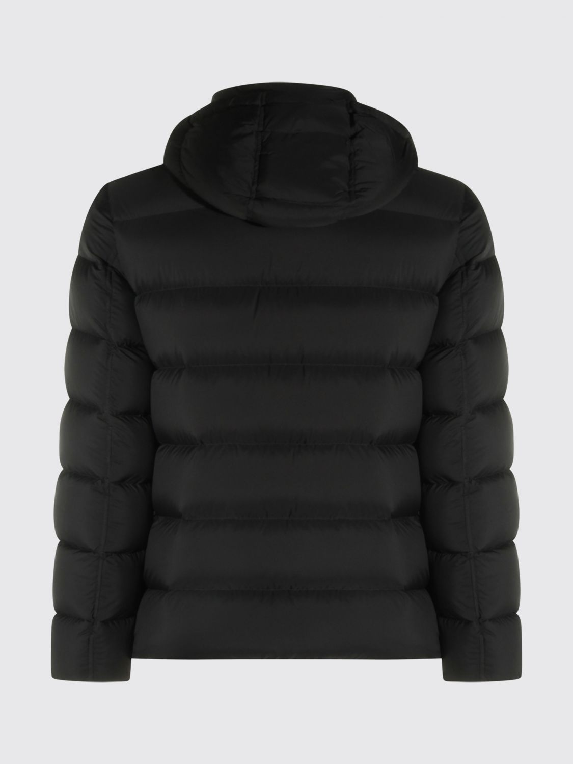 HERNO JACKET: Hooded Water-Repellent Quilted Nylon Down Jacket Herno, Charcoal - Img 3