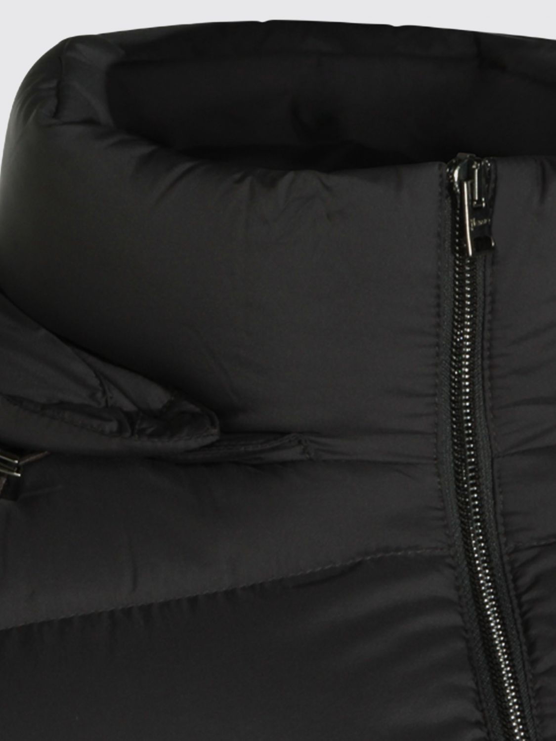 HERNO JACKET: Hooded Water-Repellent Quilted Nylon Down Jacket Herno, Charcoal - Img 4