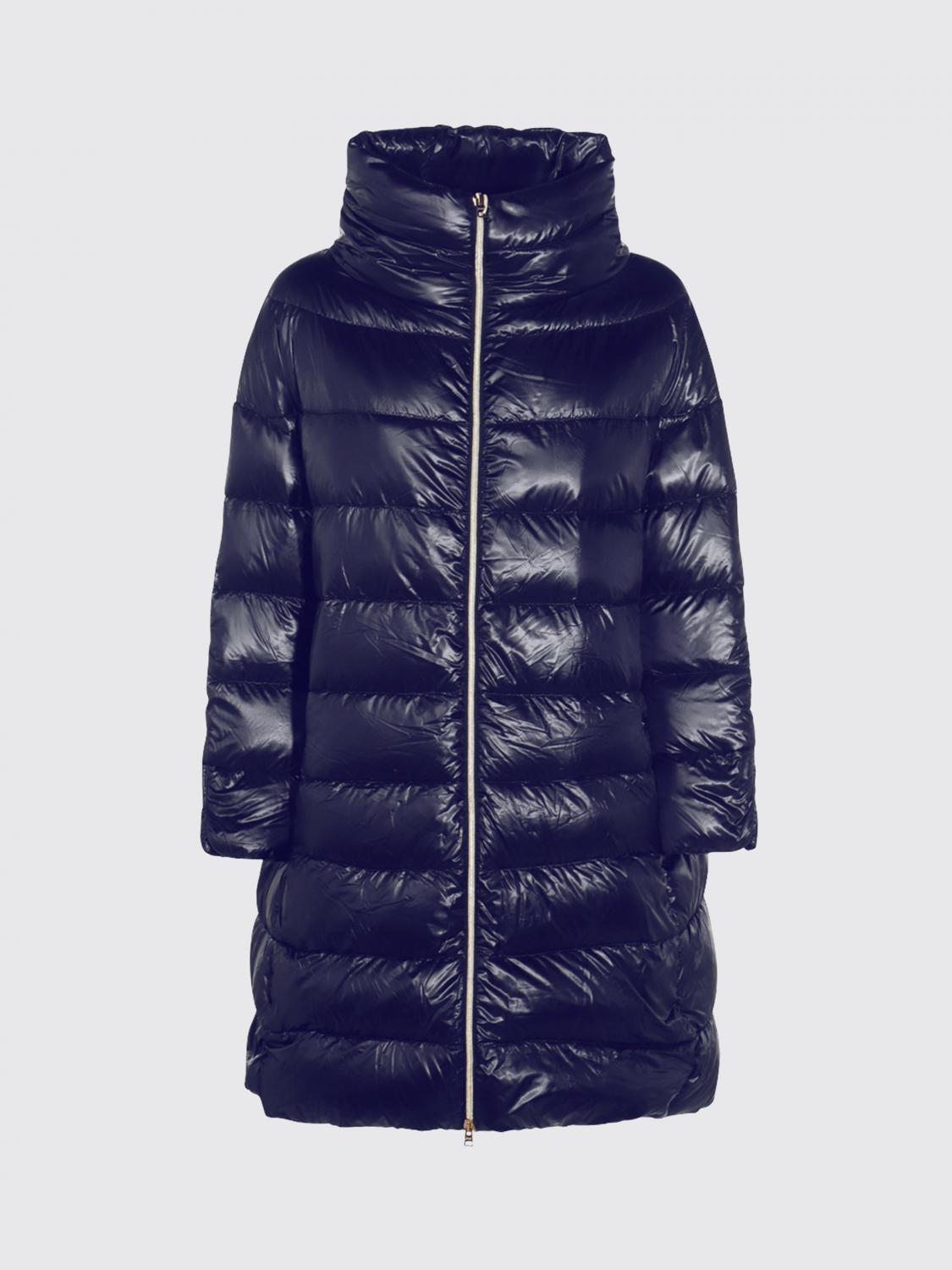 HERNO CHAQUETA: Plumífero largo Herno de nailon acolchado con cuello alto y relleno de plumas, Azul Marino - Img 2