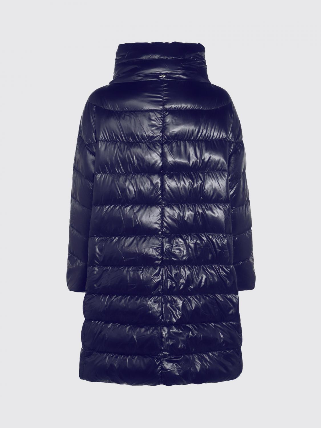 HERNO CHAQUETA: Plumífero largo Herno de nailon acolchado con cuello alto y relleno de plumas, Azul Marino - Img 3