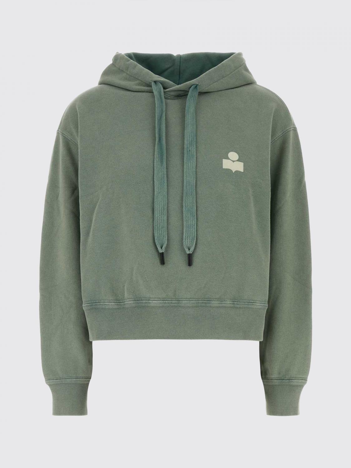 ISABEL MARANT ETOILE SUDADERA: Sudadera con capucha y logo Isabel Marant Etoile de jersey, Verde Salvia - Img 2
