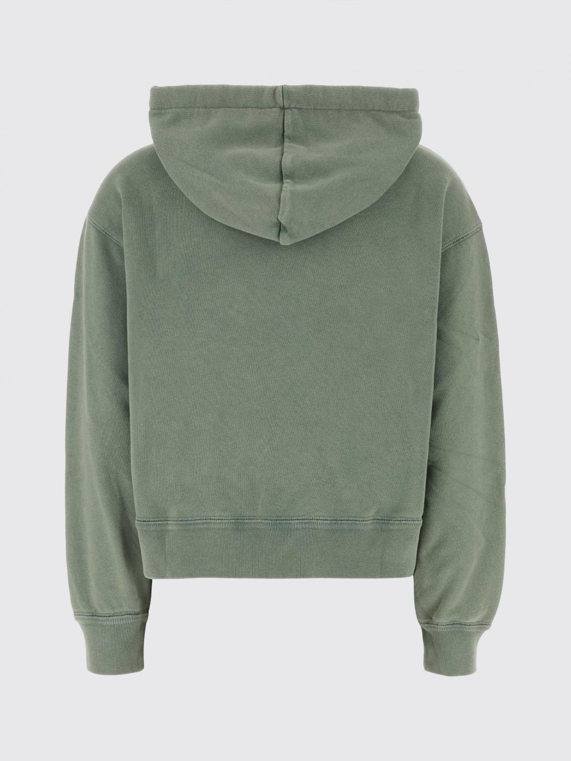 ISABEL MARANT ETOILE SUDADERA: Sudadera con capucha y logo Isabel Marant Etoile de jersey, Verde Salvia - Img 3