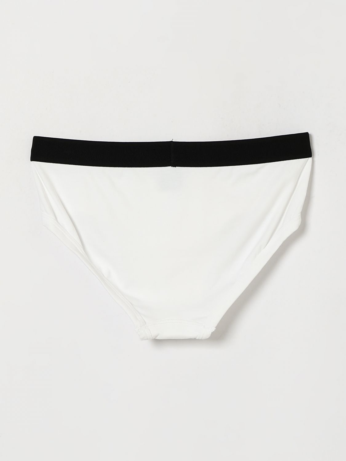 TOM FORD INTIMO: Slip Tom Ford in cotone stretch con fascia logata a contrasto, Bianco - Img 2