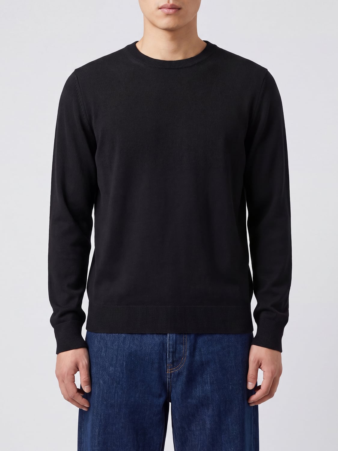 BRUNELLO CUCINELLI SWEATER: Cashmere and Silk Blend Crewneck Sweater Brunello Cucinelli, Black - Img 1