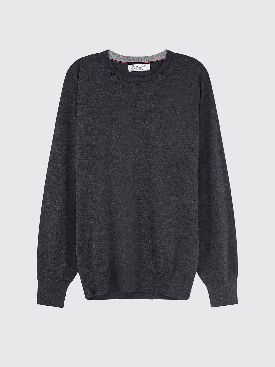 BRUNELLO CUCINELLI SWEATER: Cashmere and Silk Blend Crewneck Sweater Brunello Cucinelli, Charcoal - Img 2