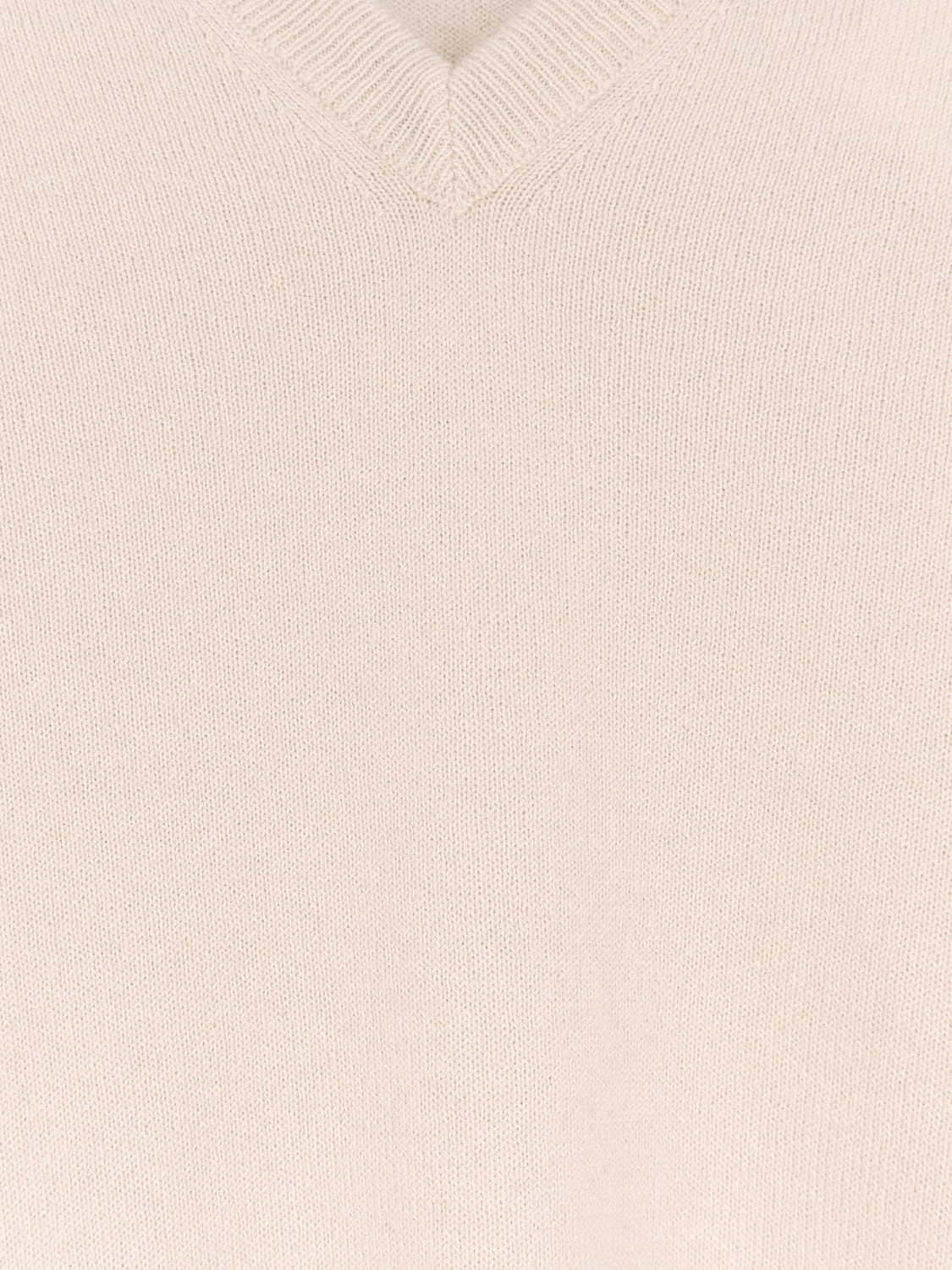 BRUNELLO CUCINELLI SWEATER: Pure Cashmere V-Neck Jumper Brunello Cucinelli with Ribbed Trims, Butter - Img 4