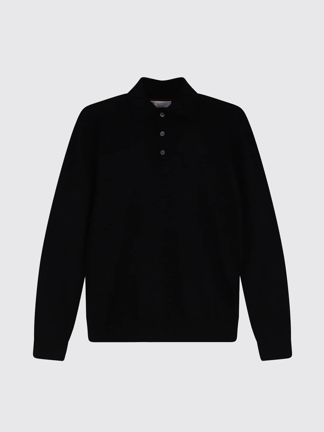 BRUNELLO CUCINELLI POLO: Polo herren Brunello Cucinelli, Schwarz - Img 2