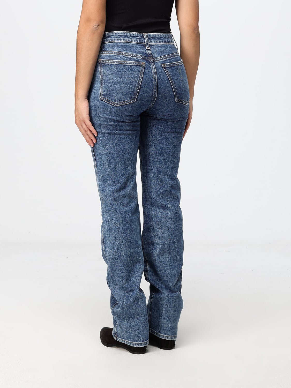 KHAITE VAQUEROS: Vaqueros pitillo Danielle de Khaite de talle alto en denim elástico, Azul Marino - Img 2