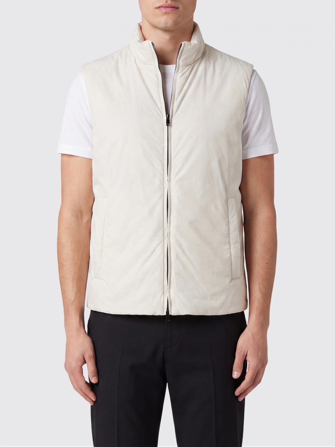 HERNO SUIT VEST: High Neck Water-Repellent Padded Gilet Herno in Recycled Nylon, White - Img 1