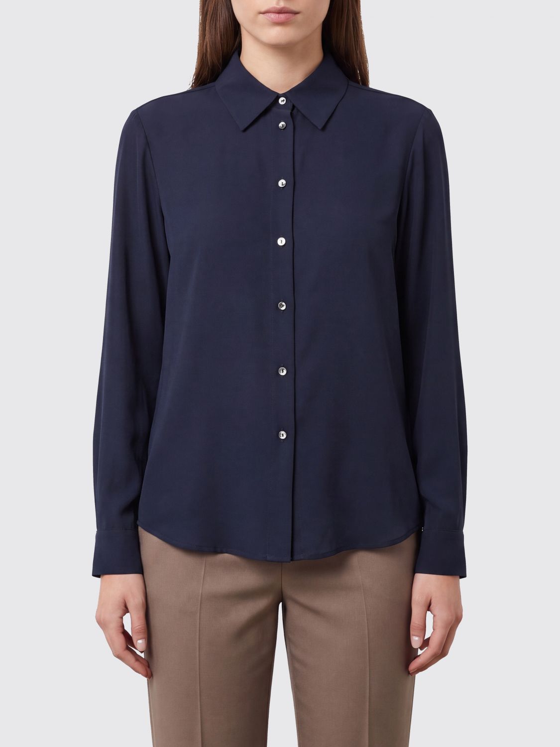PAROSH CAMISA: Camisa mujer P.a.r.o.s.h., Azul Oscuro - Img 1