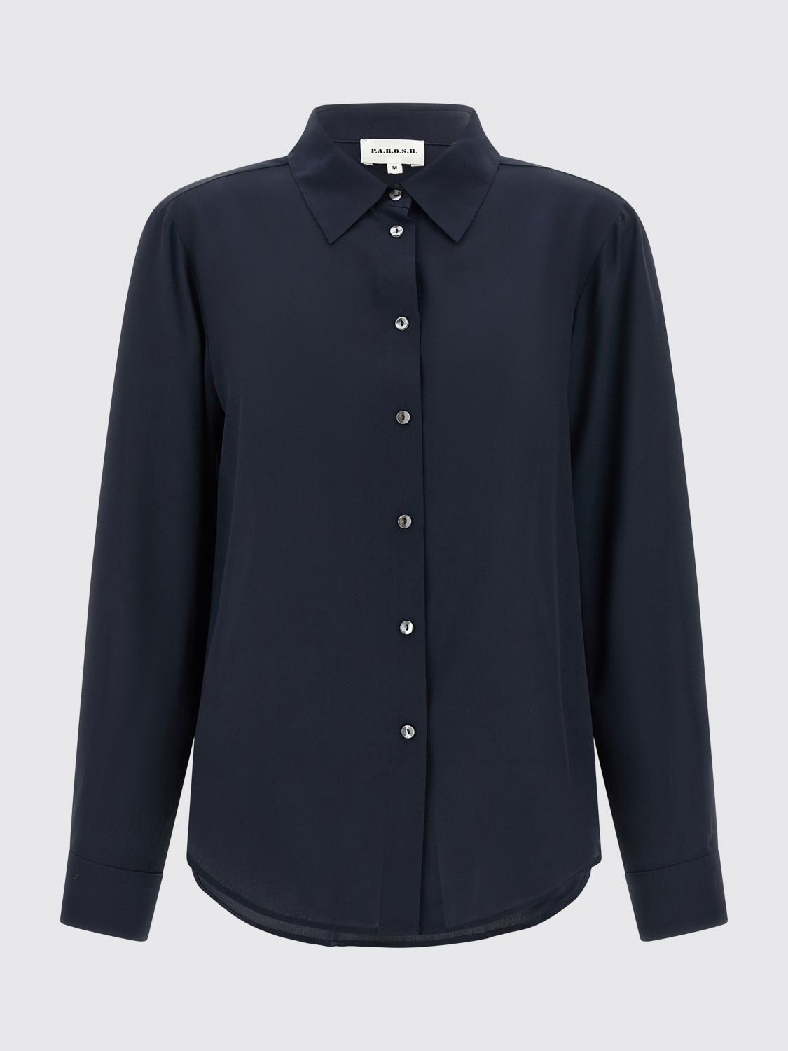 PAROSH CAMISA: Camisa mujer P.a.r.o.s.h., Azul Oscuro - Img 2