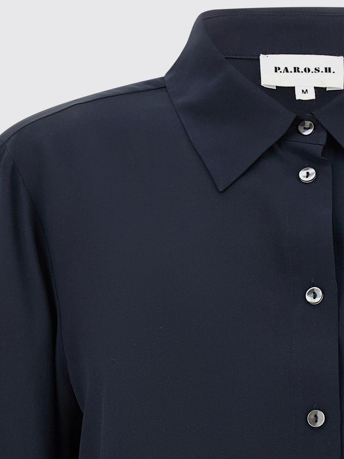 PAROSH CAMISA: Camisa mujer P.a.r.o.s.h., Azul Oscuro - Img 4